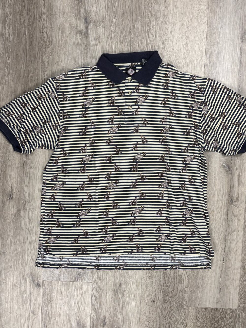 Vintage 90s Tabasco Golf All Over Print AOP Polo Shirt XL